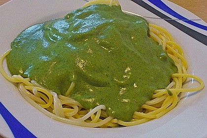 Spaghetti mit Spinatsauce 14