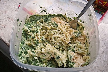 Spaghetti mit Spinatsauce 16