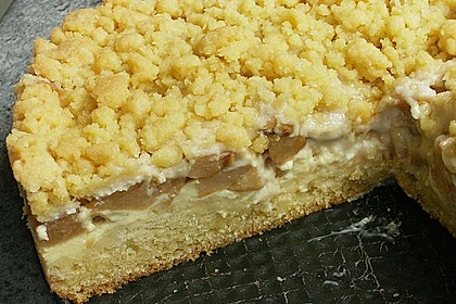 Apfel - Streuselkuchen mit Pudding 24