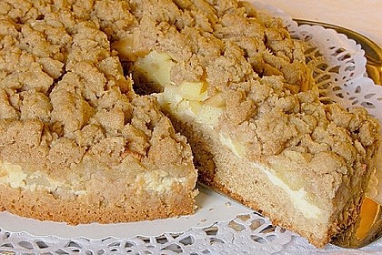 Apfel - Streuselkuchen mit Pudding 8