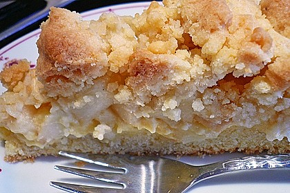 Apfel - Streuselkuchen mit Pudding 14