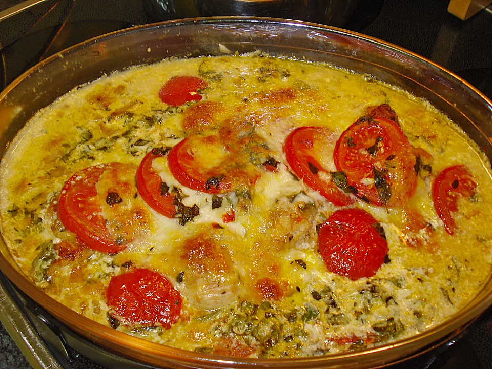 Hähnchenbrustfilet mit Tomate und Mozzarella in Kräuter - Sahne - Sauce ...
