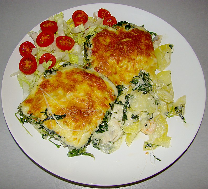 Fisch - Kartoffel - Auflauf mit Spinat und Knoblauch von Pitty2 ...
