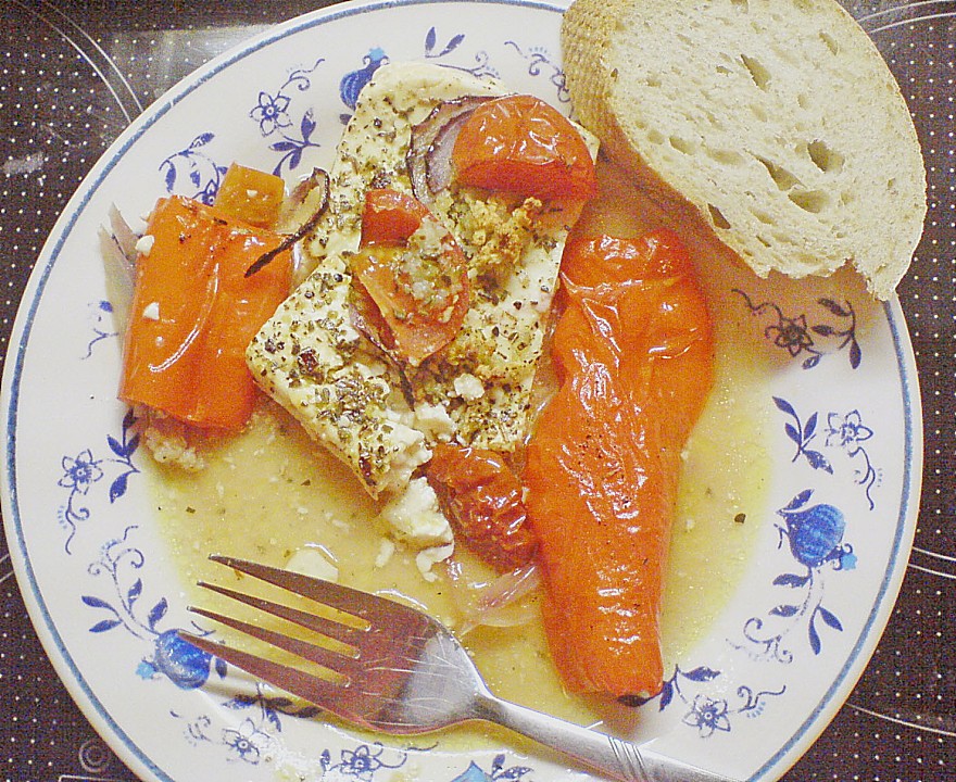 Schafskäse mit türkischem Spitzpaprika aus dem Backofen von Lizzfizz ...