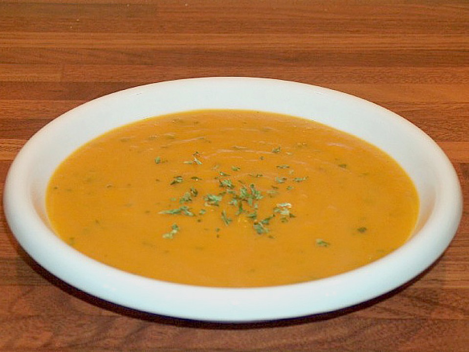 Curry - Karottencremesuppe mit Shrimps von raist | Chefkoch.de