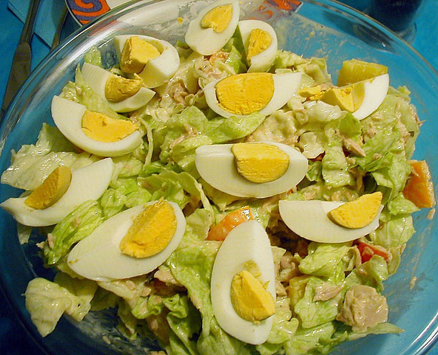 Gemischter Salat mit Eiern und Thunfisch | Chefkoch.de