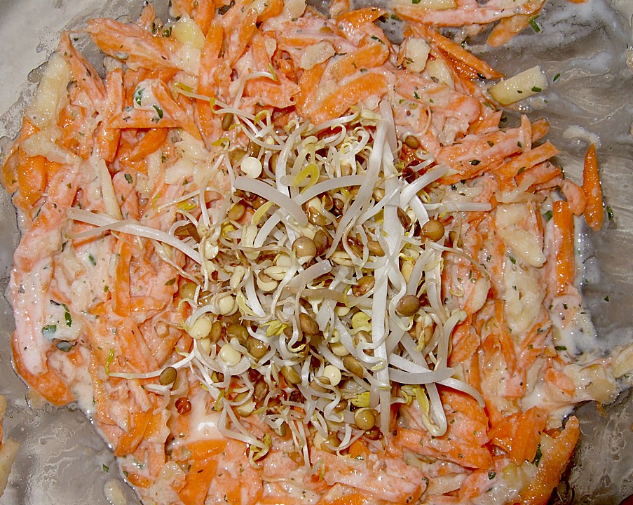 Karotten - Apfel - Rohkostsalat mit Mungobohnensprossen von ...
