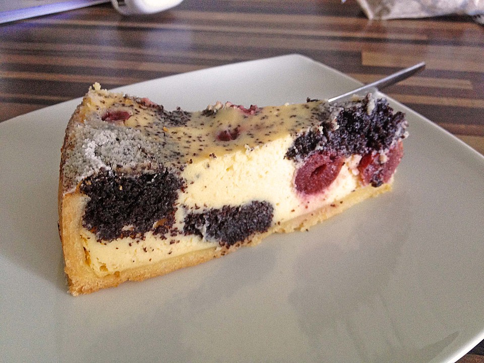 Mohn - Käsekuchen mit Kirschen von krikri | Chefkoch.de