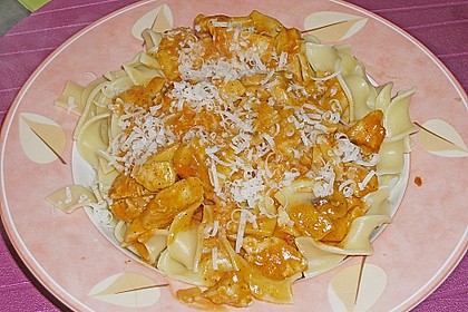 Penne mit Hähnchen und Champignons 6