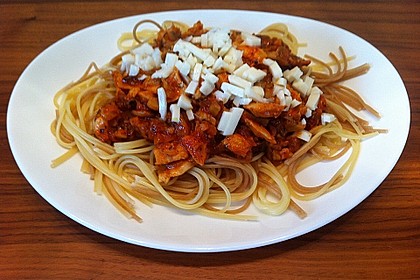 Penne mit Hähnchen und Champignons 10