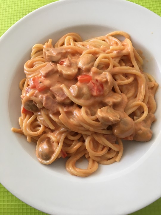 Spaghetti mit Paprika und Champignons von petri64 | Chefkoch.de