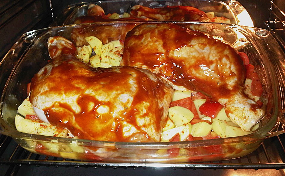Scharfe Hähnchenkeulen mit Kartoffeln von Suppenliese | Chefkoch.de