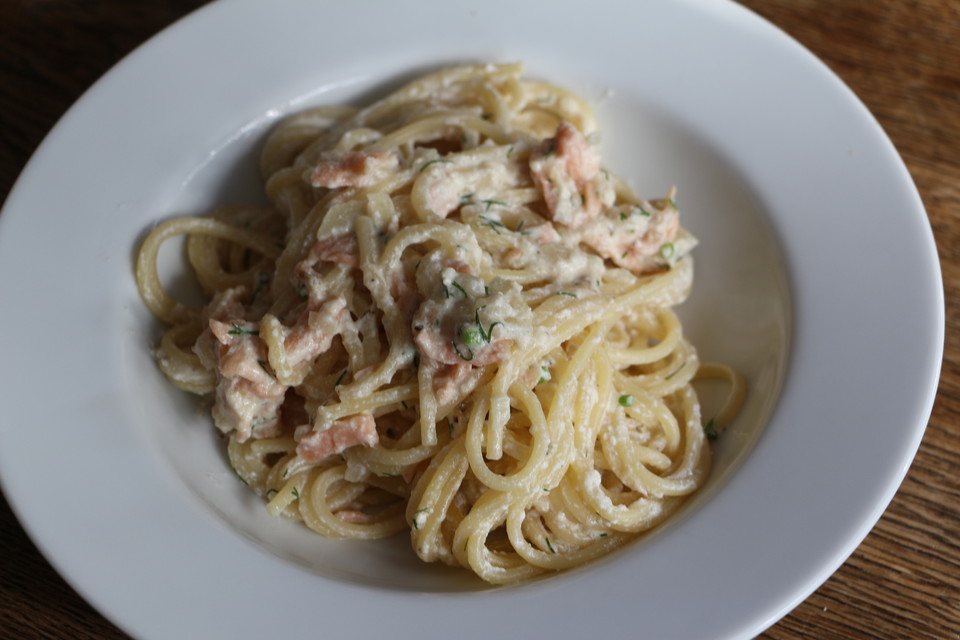 Spaghetti mit Lachs - Dill - Sauce von AndyUTG | Chefkoch.de