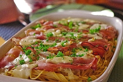 Spaghetti - Auflauf mit Speck 2