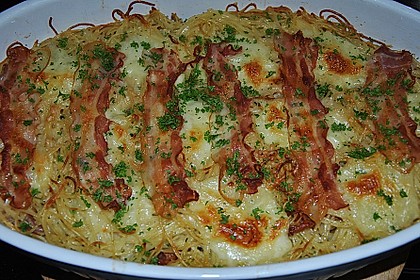 Spaghetti - Auflauf mit Speck 4