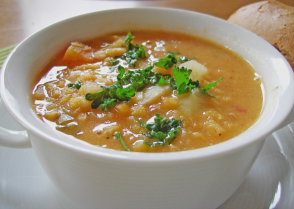 Rote Linsensuppe mit Joghurt von Mabel | Chefkoch.de