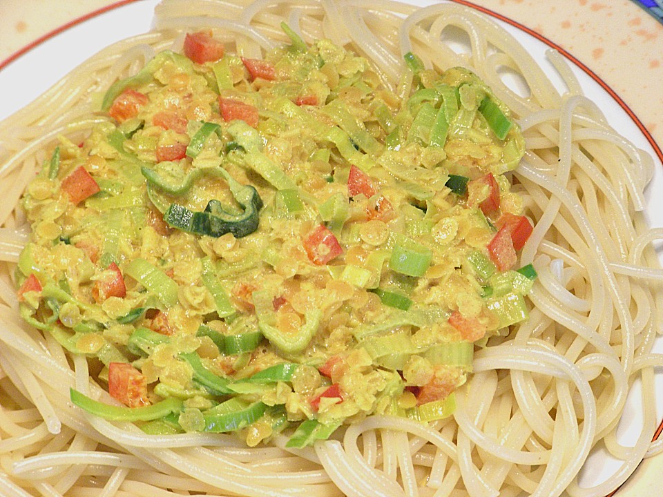 Curry Linsen Sauce mit Spaghetti von hexefelda Chefkoch.de