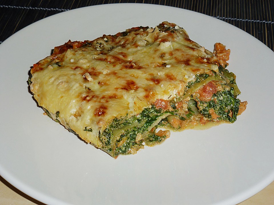 Grün - weiße Lasagne mit Spinat, Ricotta und Walnüssen | Chefkoch.de