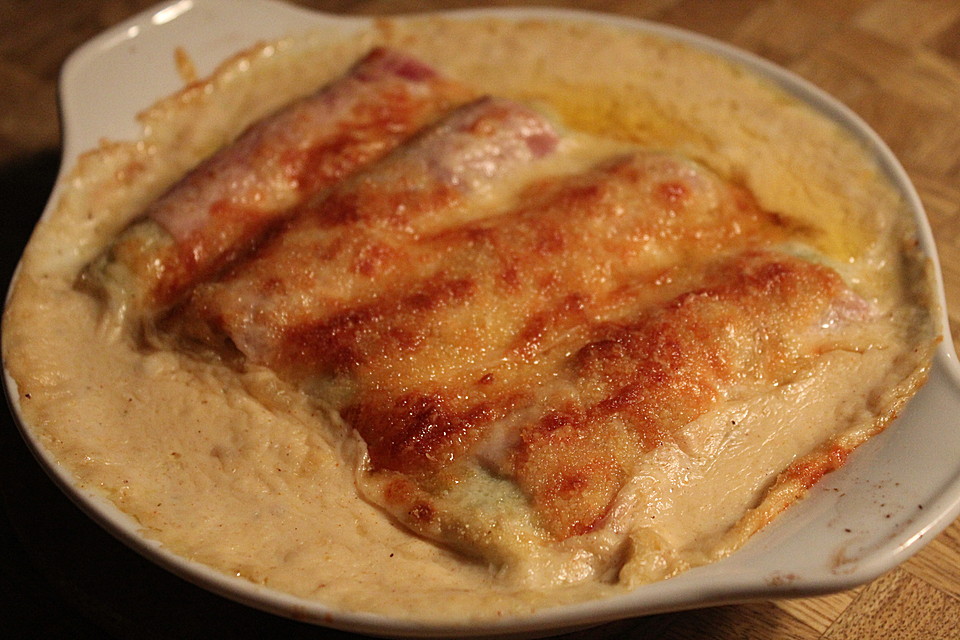 Porree mit Schinken und Käse überbacken von Sandybaby | Chefkoch.de