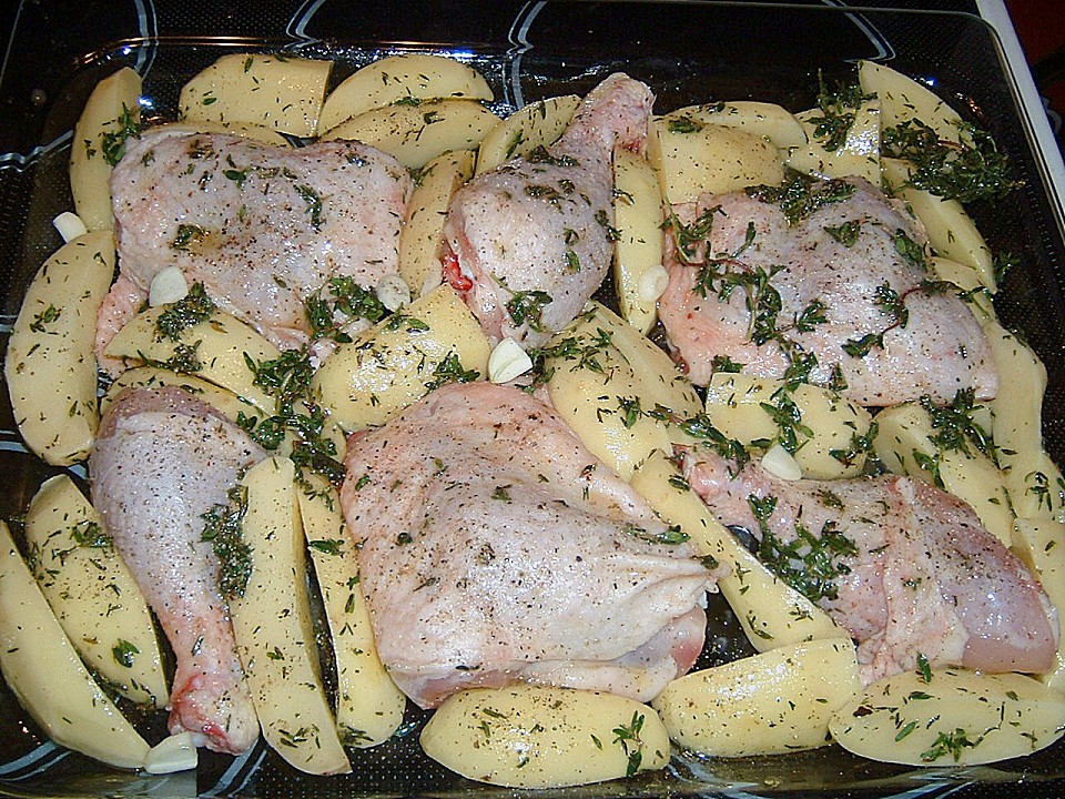 Hähnchen mit Kartoffeln im Ofen von SchlummerMaus | Chefkoch.de