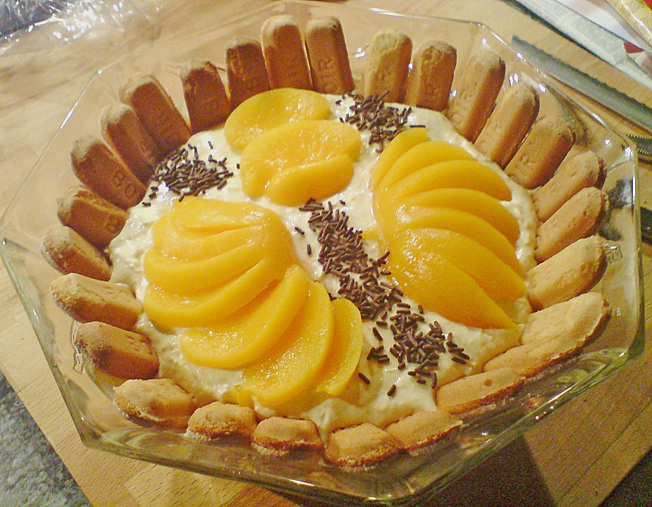 Pfirsich - Mascarpone - Dessert von selterskuchen | Chefkoch.de