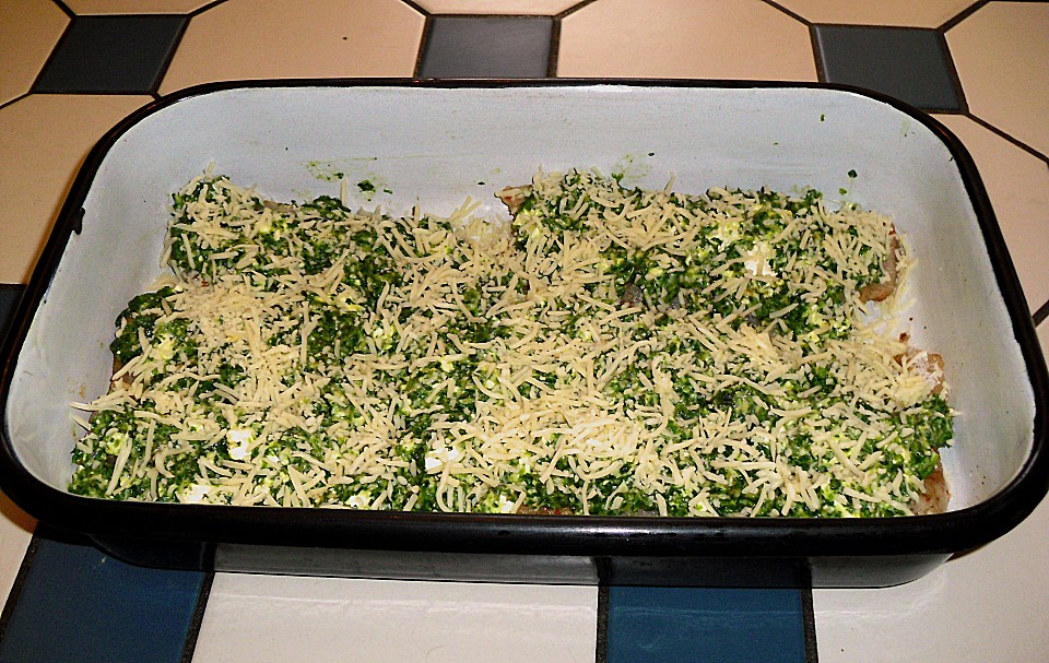 Seelachsfilet mit Spinat - Feta - Kruste von schnurps | Chefkoch.de