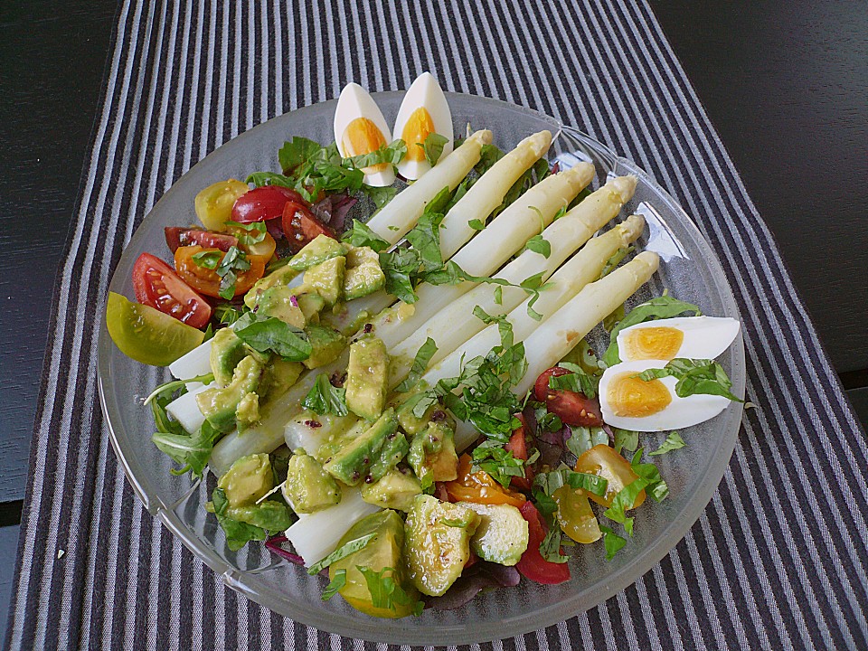 Spargelsalat mit Eiern, Avocado, Tomaten von sia° | Chefkoch.de