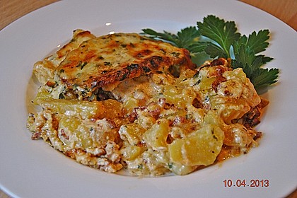 Bratkartoffelauflauf mit Schnitzel 13