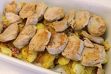 Bratkartoffelauflauf mit Schnitzel 12