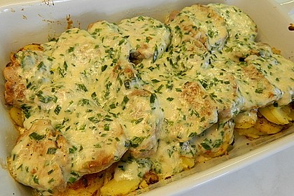Bratkartoffelauflauf mit Schnitzel 10