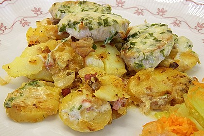 Bratkartoffelauflauf mit Schnitzel 9