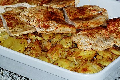 Bratkartoffelauflauf mit Schnitzel 44