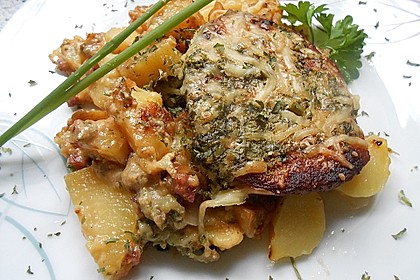 Bratkartoffelauflauf mit Schnitzel 5