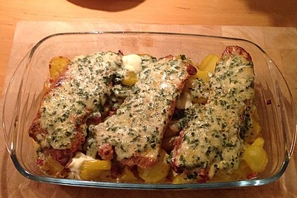 Bratkartoffelauflauf mit Schnitzel 57