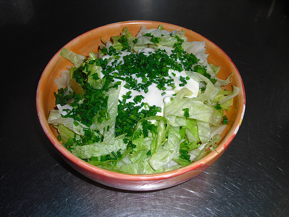 Eisbergsalat mit Schnittlauch Sahne Sauce von bufana Chefkoch.de