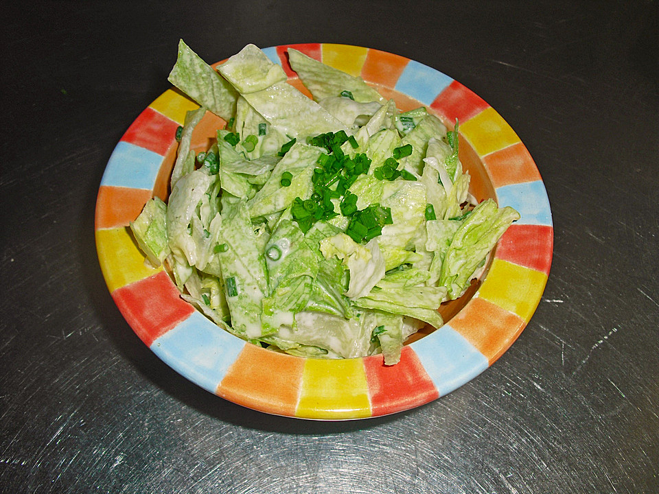 Eisbergsalat mit Schnittlauch Sahne Sauce von bufana Chefkoch.de