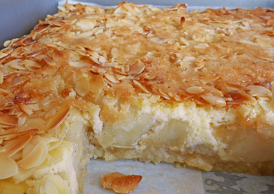 Apfel - Rahmkuchen mit Mandelkuste von leckeressen | Chefkoch.de