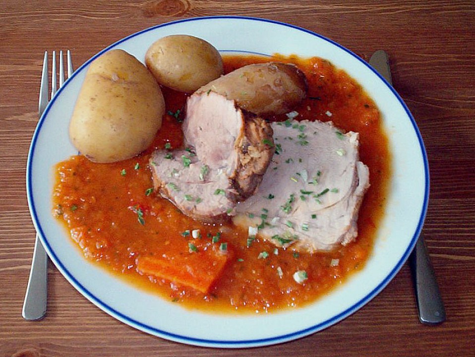 Schweinebraten mit Karotten und Tomaten von wuschel | Chefkoch.de