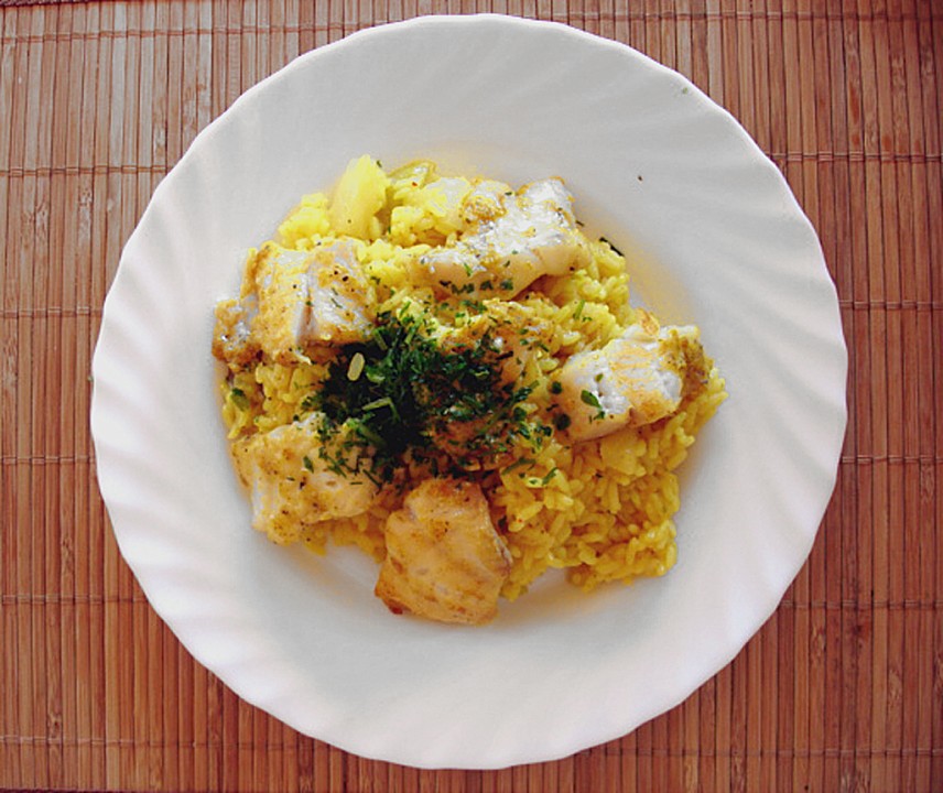 Reis mit Rotbarschfilet und fruchtigem Curry von Bärchenmama | Chefkoch.de