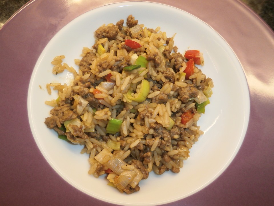 Gebratener Reis mit Hackfleisch von lobloch4 | Chefkoch.de