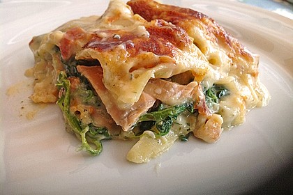 Leichte Spinat-Lachs-Lasagne