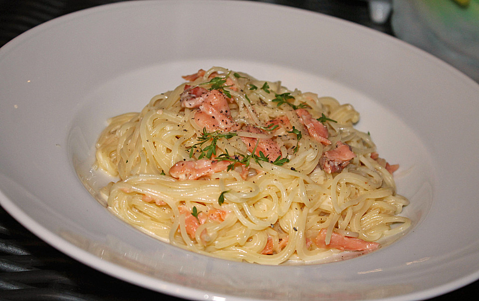 Lachsspaghetti à la Carbonara von TRex | Chefkoch.de