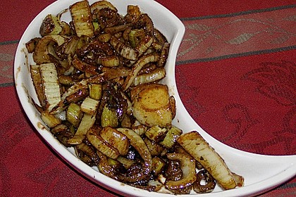 Antipasti von Karotten, Fenchel, Zucchini, Auberginen und Zwiebeln 4