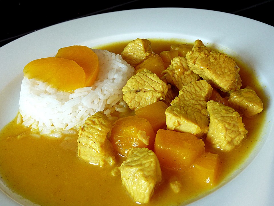 Putencurry in Sherry - Mango - Orangen - Pfirsich - Soße von stopsele ...