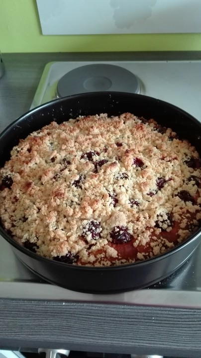 Blechkuchen mit Kirschen und Streuseln von lucky98 | Chefkoch.de