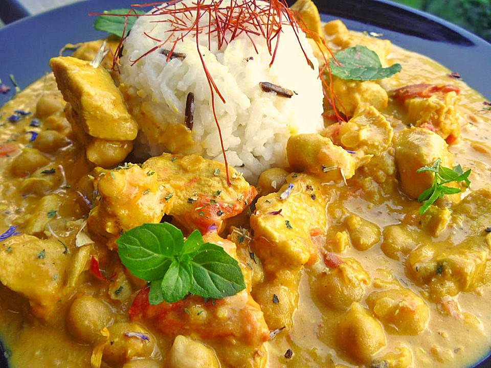 Indisches Hähnchencurry mit Kichererbsen von dany5 | Chefkoch.de