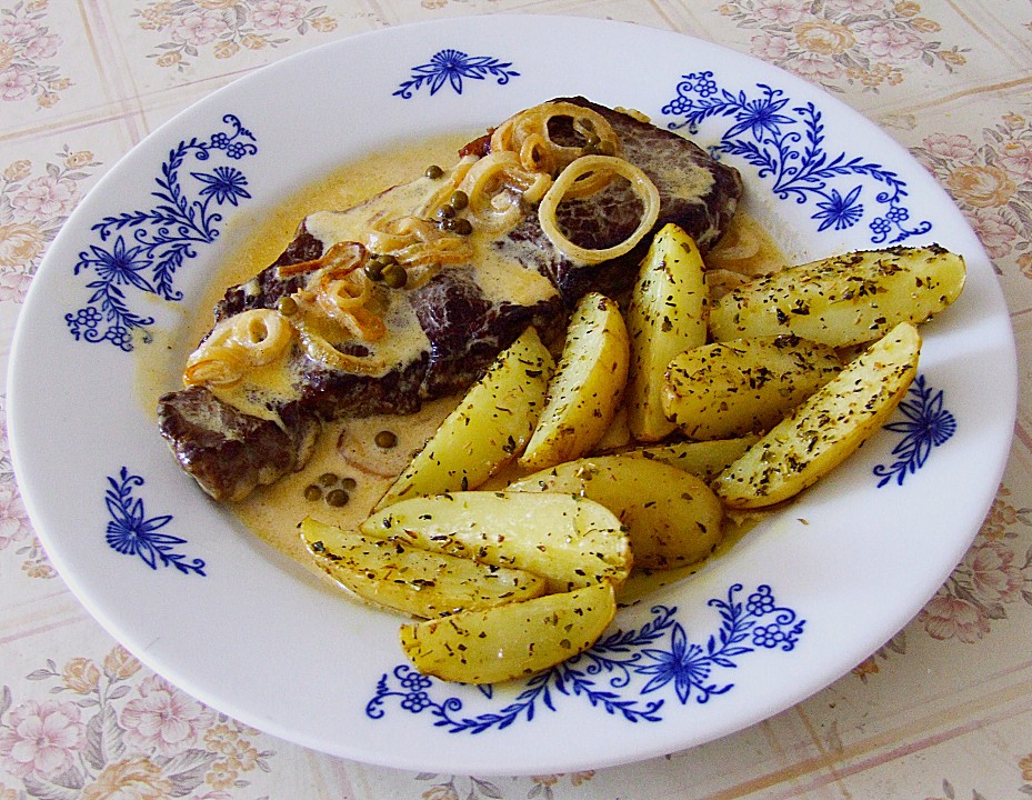 Flambierte Rumpsteaks mit Pfefferkörnern von Treibstoff | Chefkoch.de