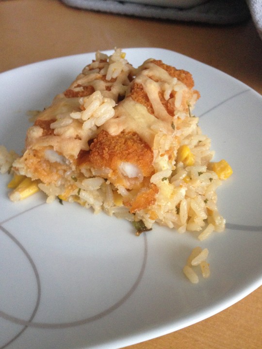 Überbackene Fischstäbchen auf Gemüsereis von Elli K. | Chefkoch.de