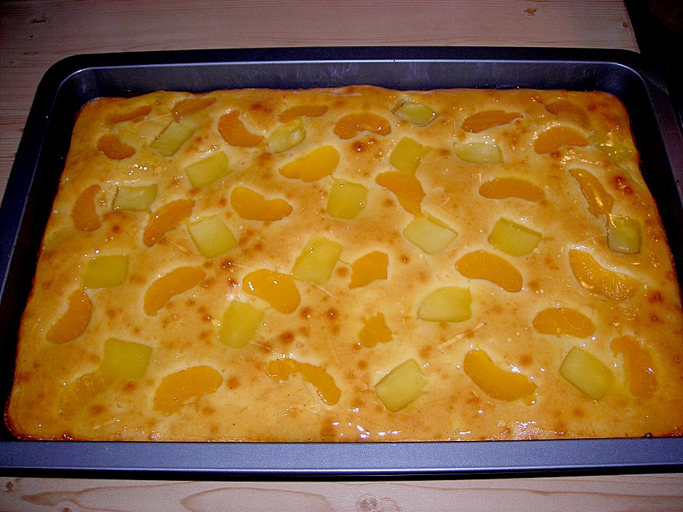 Ananas - Mandarinen - Blechkuchen von Elli K. | Chefkoch.de