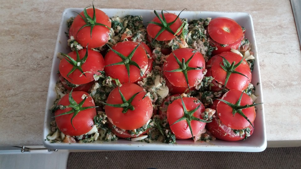 Gefüllte Tomaten mit Spinat und Hackfleisch von instinct | Chefkoch.de